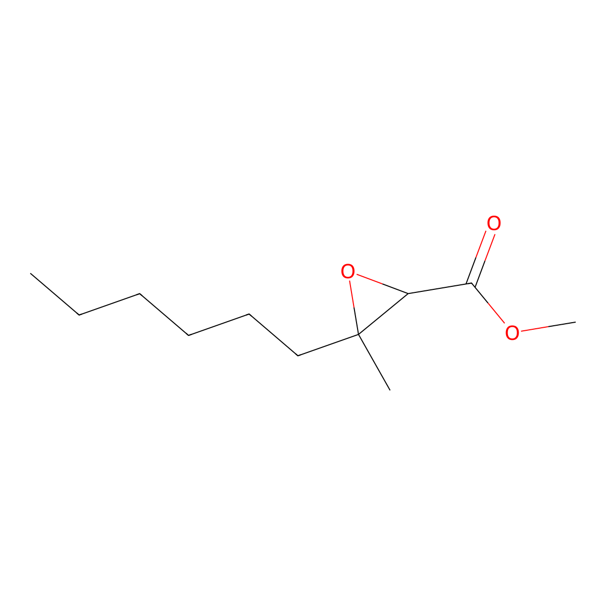 Methyl 3-hexyl-3-methyloxirane-2-carboxylate molecular structure, CAS 1483371-45-4