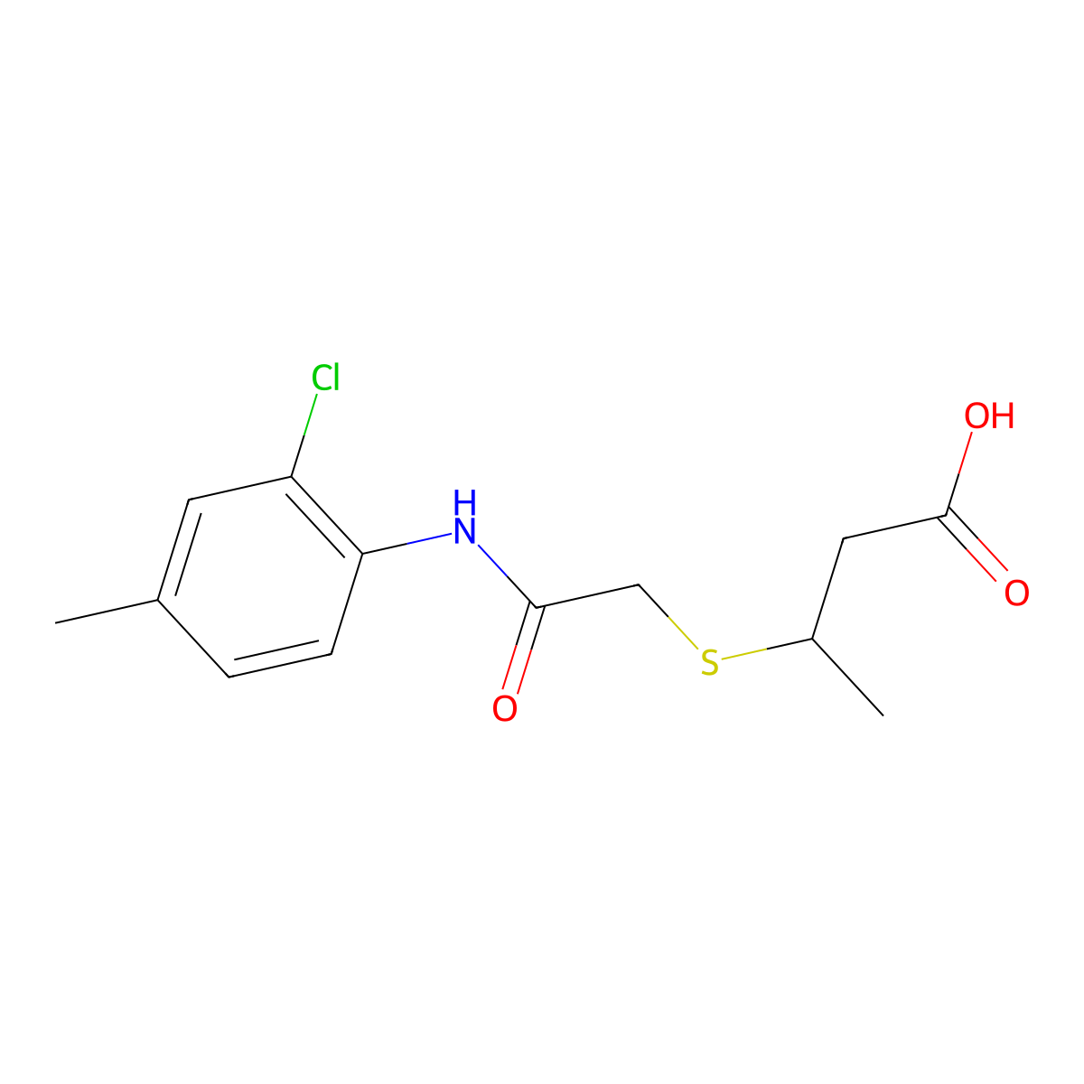 3-({[(2-Chloro-4-methylphenyl)carbamoyl]methyl}sulfanyl)butanoic acid molecular structure, CAS 1483375-76-3