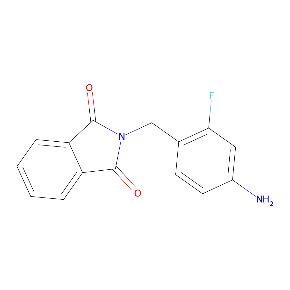 2-(4-Amino-2-fluorobenzyl)isoindoline-1,3-dione molecular structure, CAS 1483385-72-3