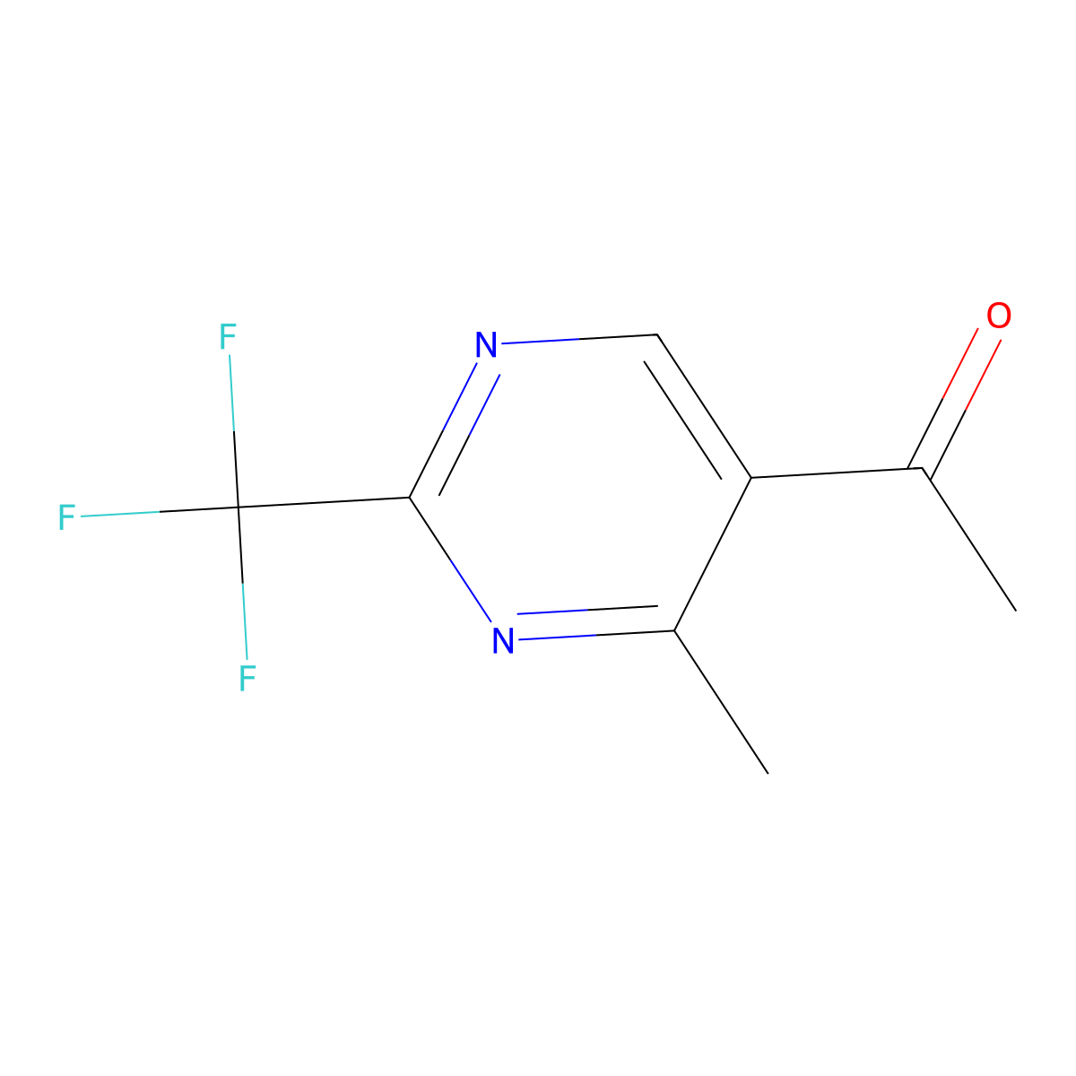 1-(4-Methyl-2-(trifluoromethyl)pyrimidin-5-yl)ethanone molecular structure, CAS 1483391-94-1