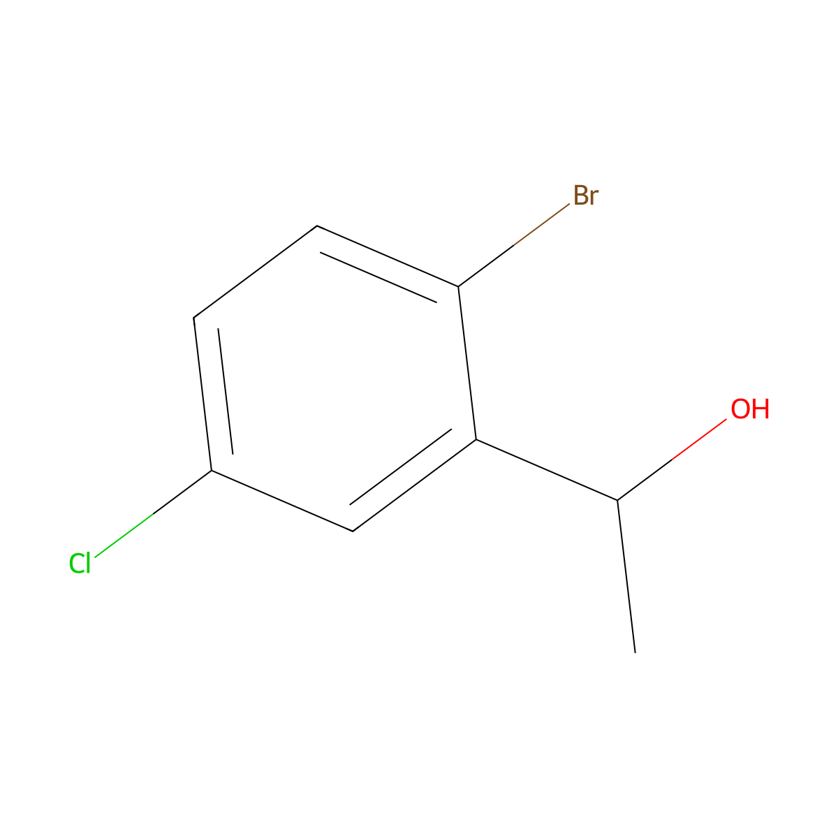 1-(2-Bromo-5-chlorophenyl)ethanol molecular structure, CAS 1483392-86-4