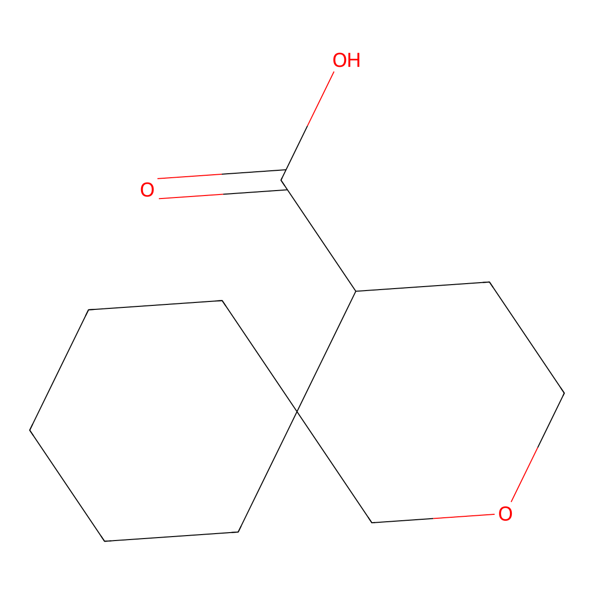 2-Oxaspiro(5.5)undecane-5-carboxylic acid molecular structure, CAS 1483396-56-0