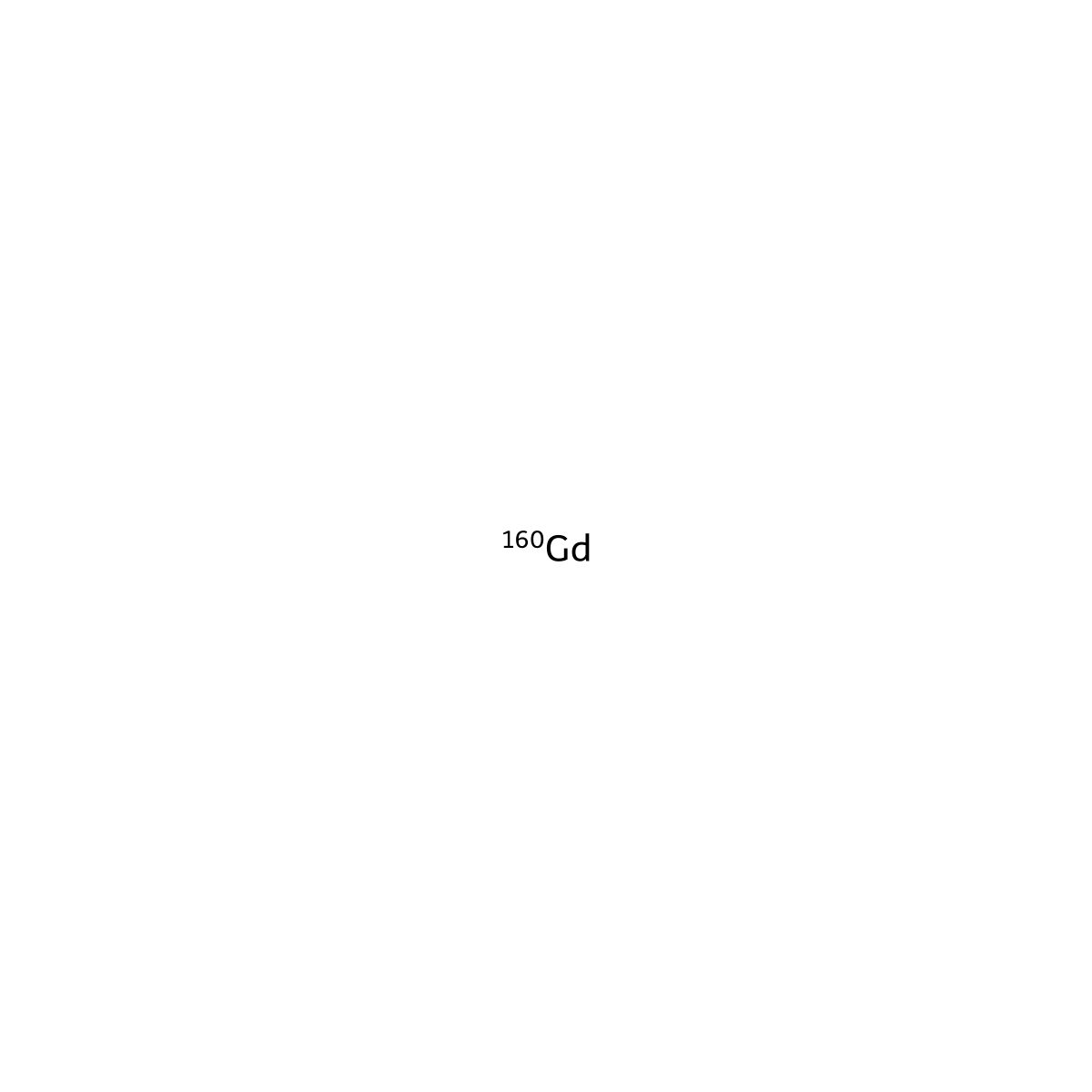 Gadolinium, isotope of mass 160 molecular structure, CAS 14834-81-2