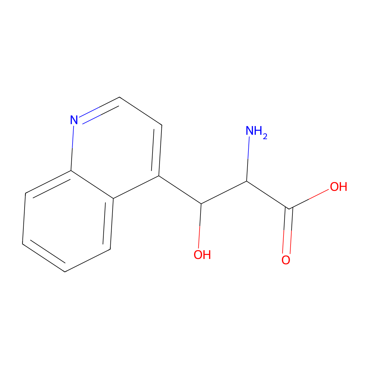 2-Amino-3-hydroxy-3-(quinolin-4-yl)propanoic acid molecular structure, CAS 1483409-88-6