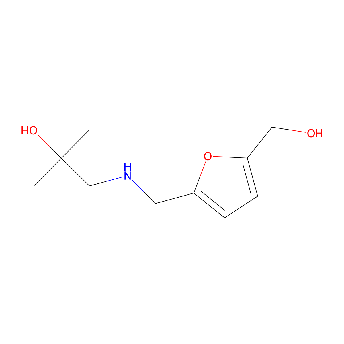1-({[5-(Hydroxymethyl)furan-2-yl]methyl}amino)-2-methylpropan-2-ol molecular structure, CAS 1483415-02-6