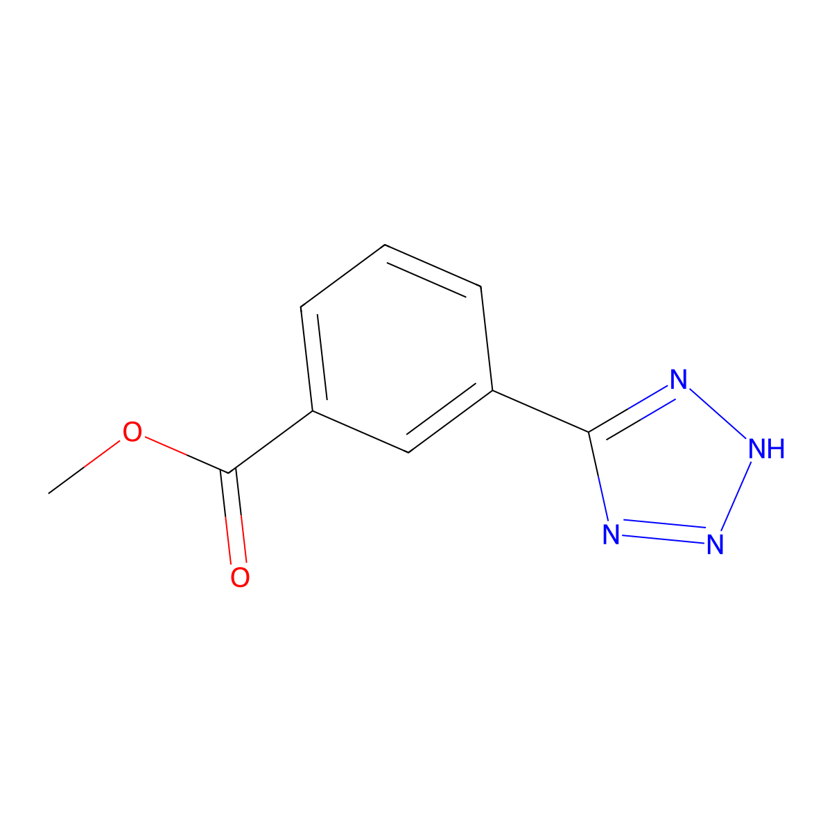 methyl 3-(2H-1,2,3,4-tetrazol-5-yl)benzoate molecular structure, CAS 148345-63-5
