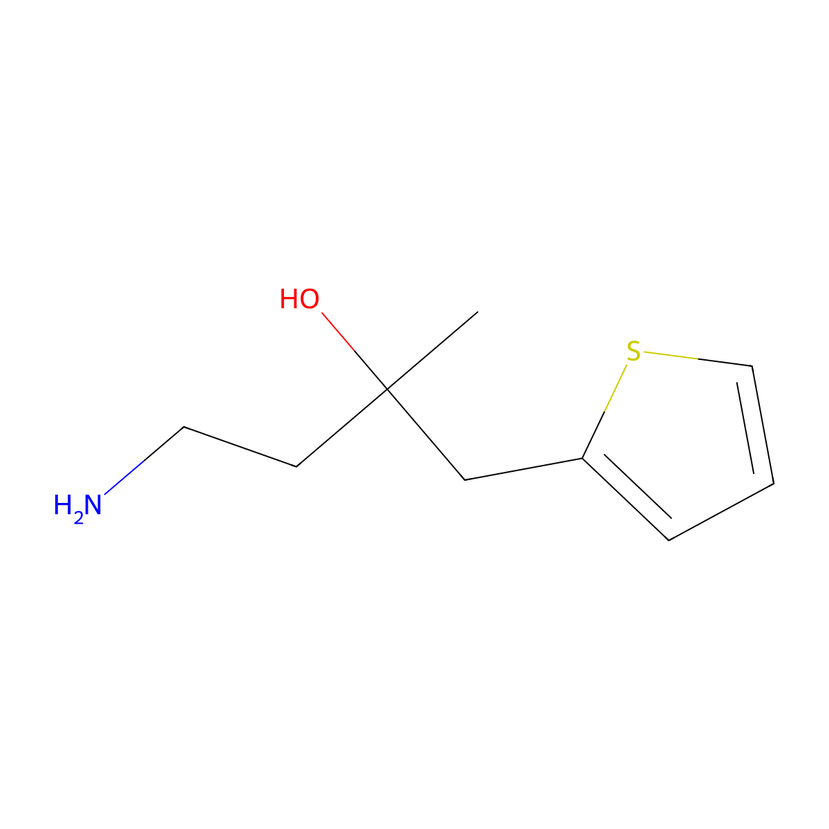 4-Amino-2-methyl-1-(thiophen-2-yl)butan-2-ol molecular structure, CAS 1483472-73-6