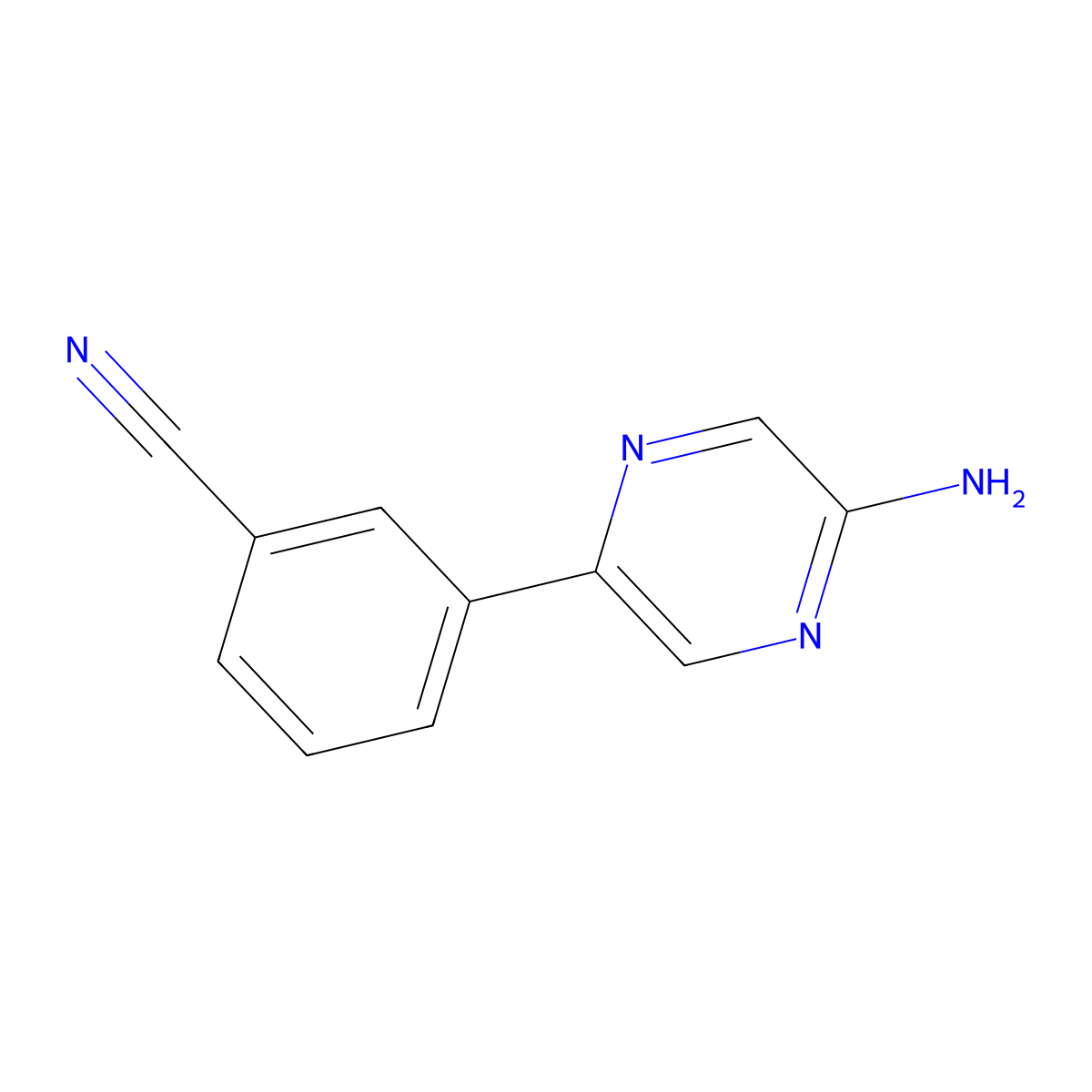 3-(5-Aminopyrazin-2-yl)benzonitrile molecular structure, CAS 1483473-76-2