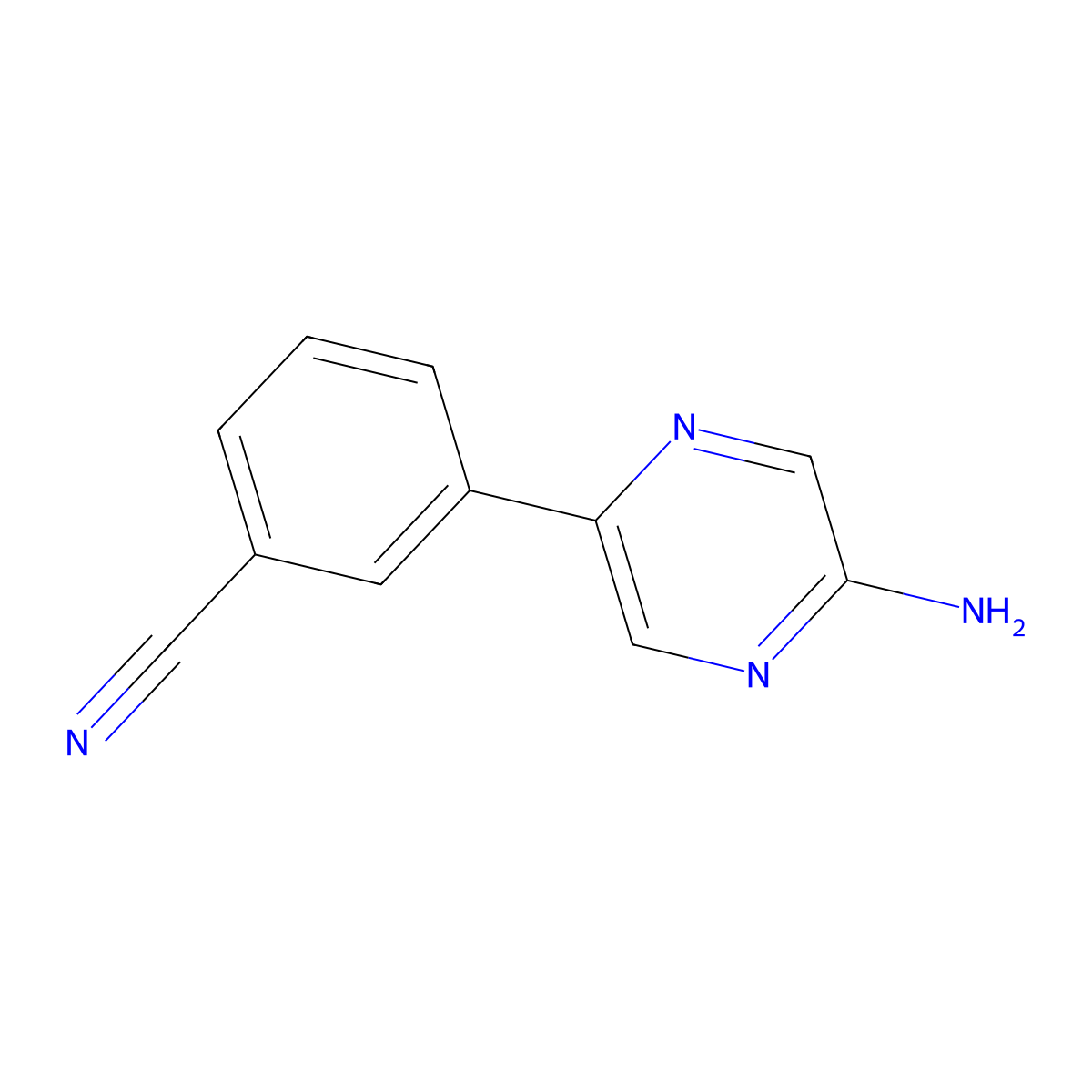 3-(5-Aminopyrazin-2-yl)benzonitrile molecular structure, CAS 1483473-76-2
