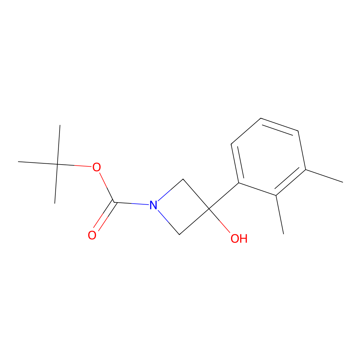 1,1-Dimethylethyl 3-(2,3-dimethylphenyl)-3-hydroxy-1-aZetidinecarboxylate molecular structure, CAS 1483484-23-6