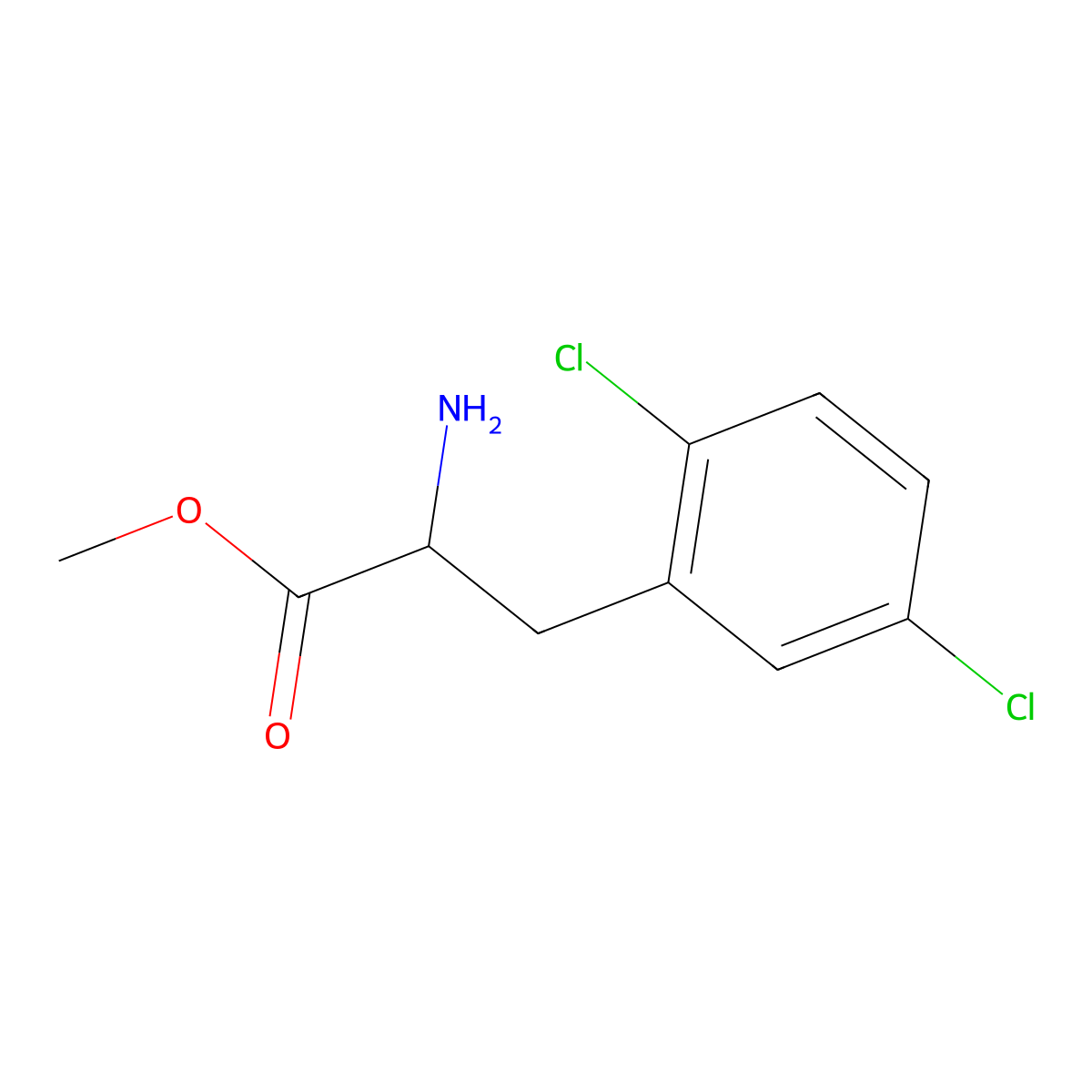 Methyl 2-amino-3-(2,5-dichlorophenyl)propanoate molecular structure, CAS 1483497-69-3