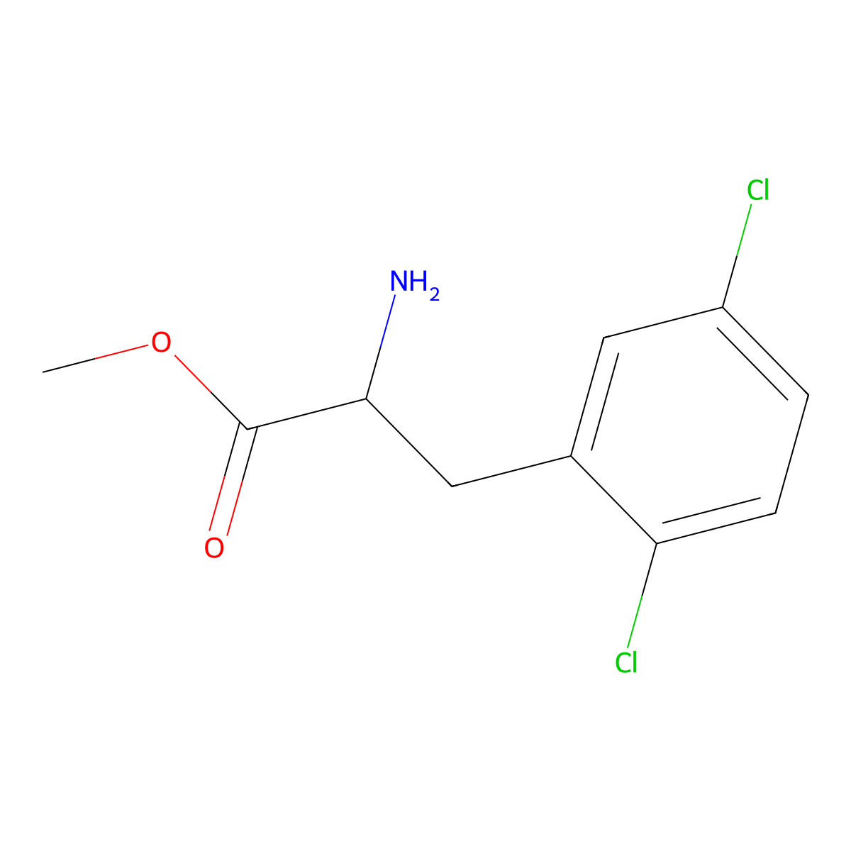 Methyl 2-amino-3-(2,5-dichlorophenyl)propanoate molecular structure, CAS 1483497-69-3