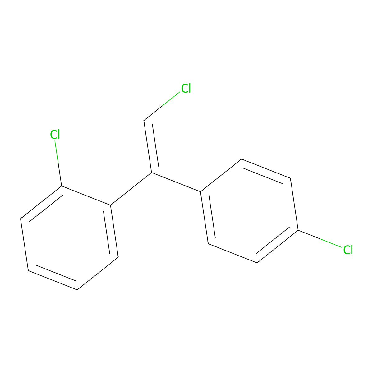 1-Chloro-2-[2-chloro-1-(4-chlorophenyl)ethenyl]benzene molecular structure, CAS 14835-94-0