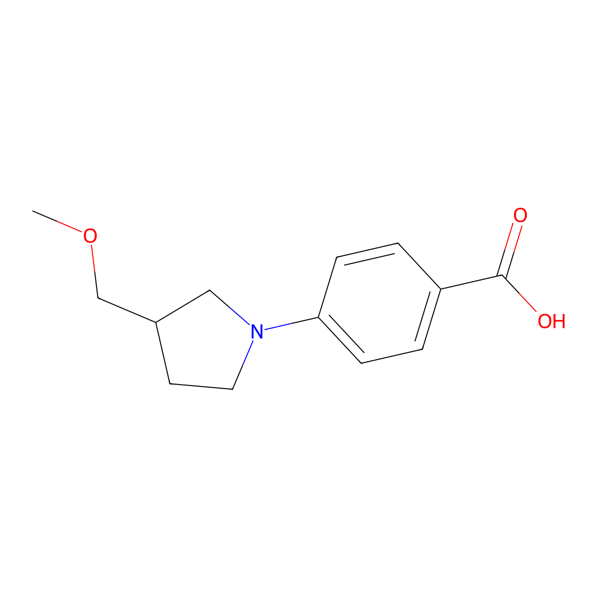 4-(3-(Methoxymethyl)pyrrolidin-1-yl)benzoic acid molecular structure, CAS 1483510-54-8