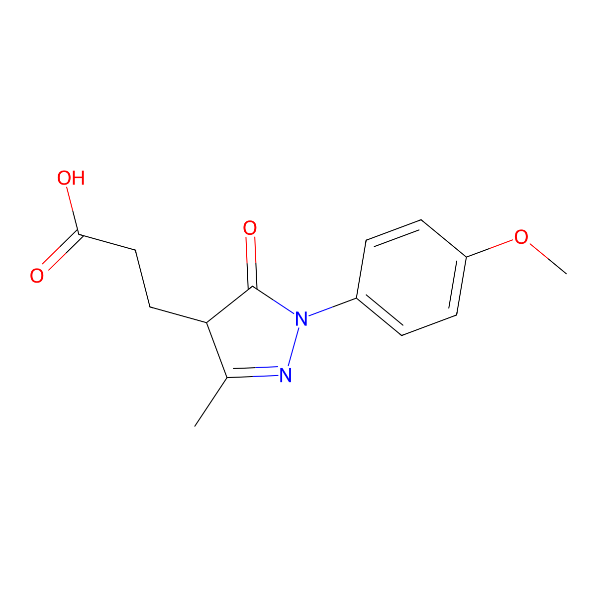 3-[1-(4-Methoxyphenyl)-3-methyl-5-oxo-4,5-dihydro-1H-pyrazol-4-yl]propanoic acid molecular structure, CAS 1483530-29-5