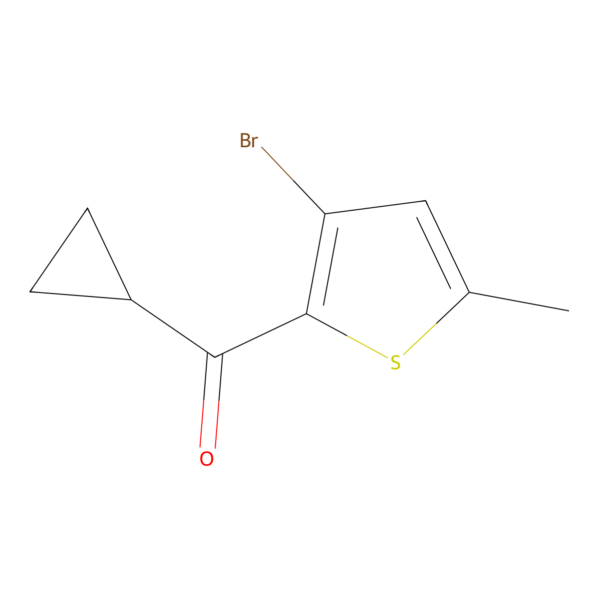(3-Bromo-5-methylthiophen-2-yl)(cyclopropyl)methanone molecular structure, CAS 1483531-41-4