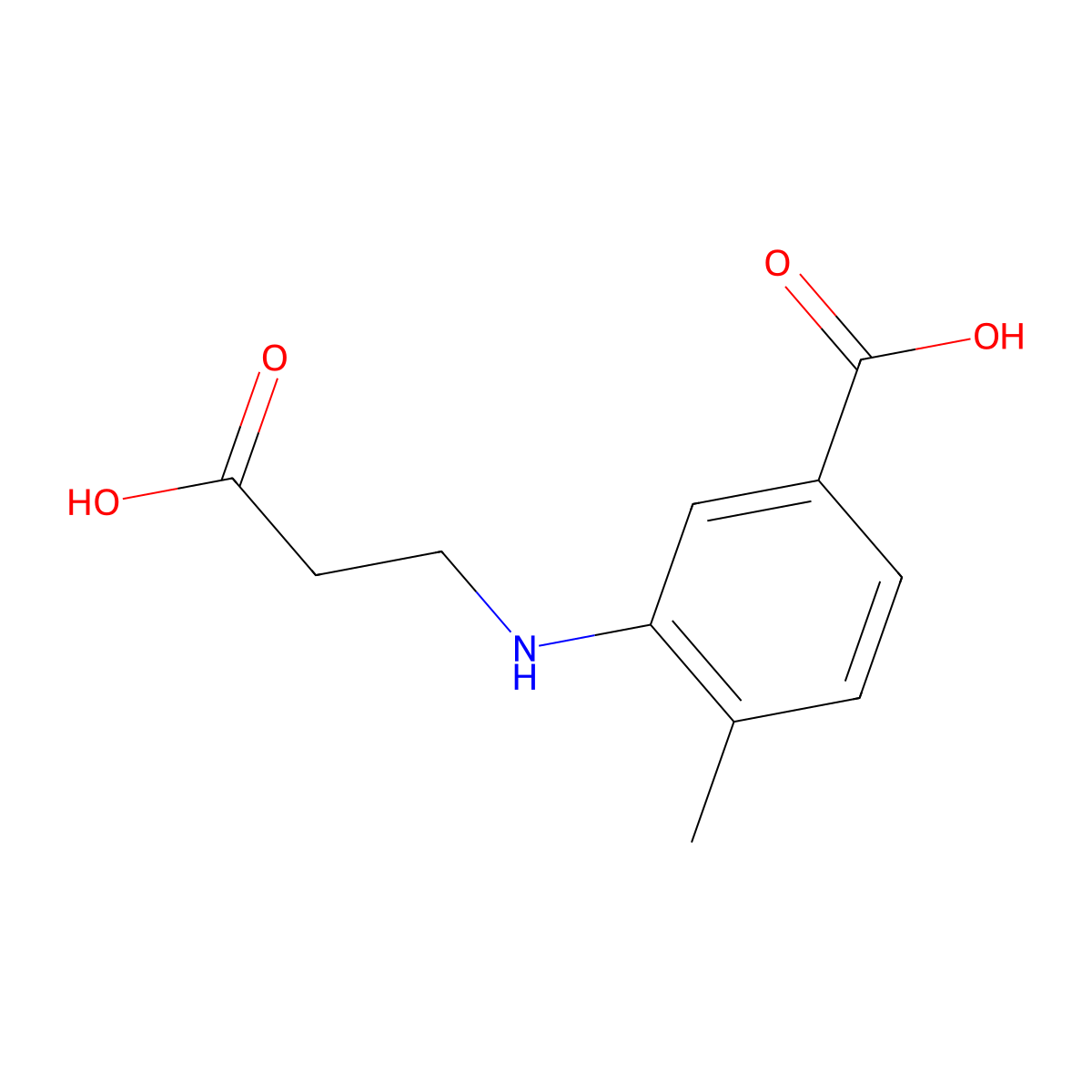 3-((2-Carboxyethyl)amino)-4-methylbenzoic acid molecular structure, CAS 1483534-12-8