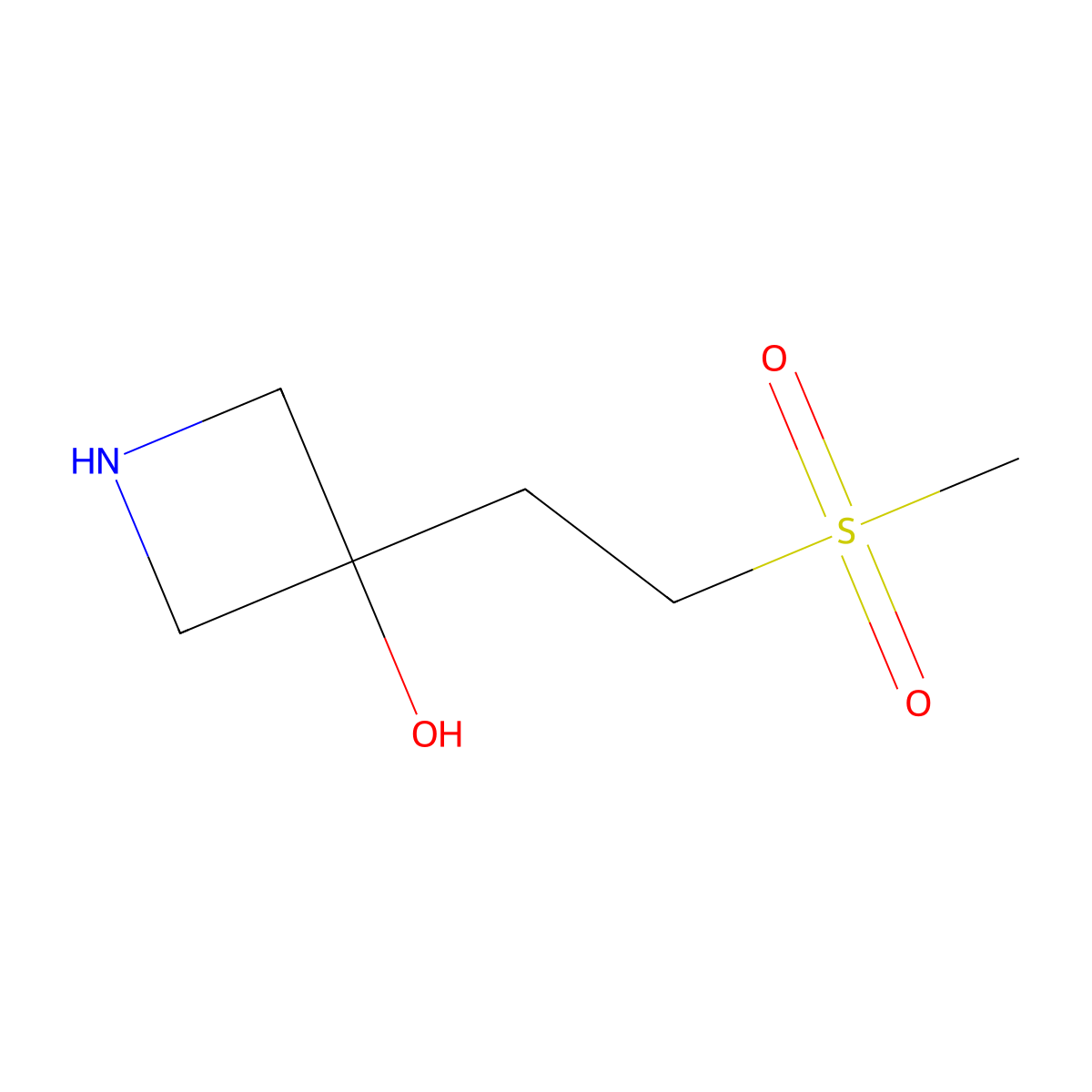 3-(2-Methanesulfonylethyl)azetidin-3-ol molecular structure, CAS 1483535-08-5
