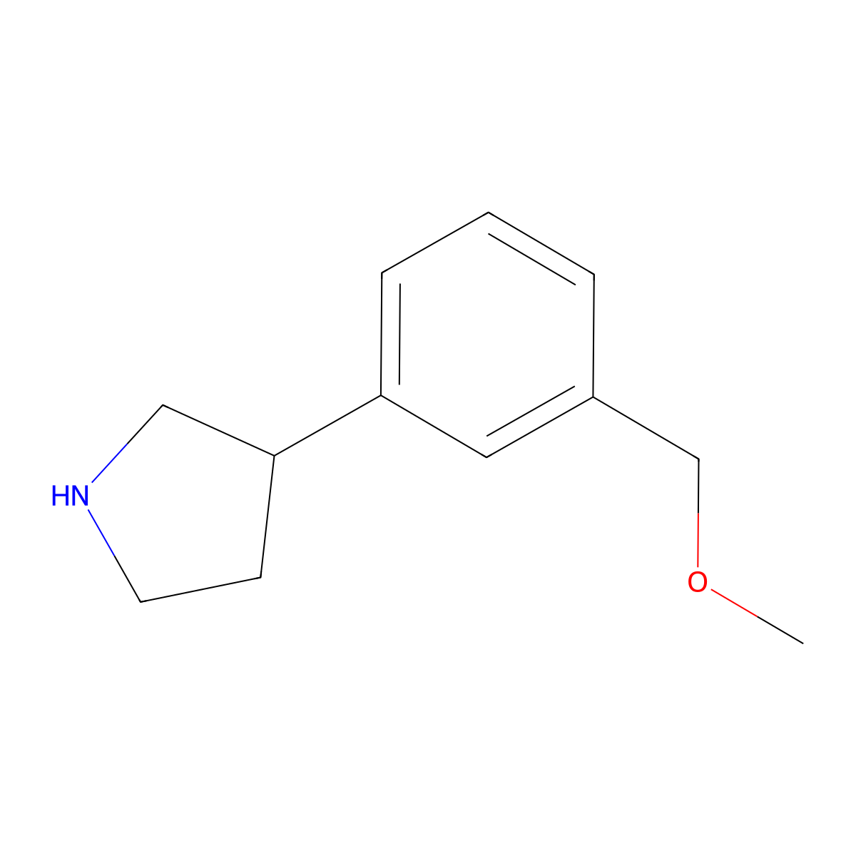 3-(3-(Methoxymethyl)phenyl)pyrrolidine molecular structure, CAS 1483550-62-4