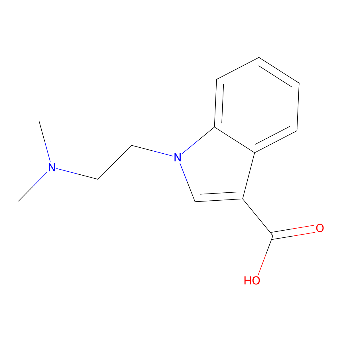 1-[2-(dimethylamino)ethyl]-1H-indole-3-carboxylic acid molecular structure, CAS 148356-74-5