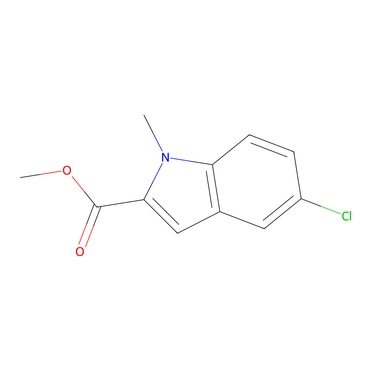 methyl 5-chloro-1-methyl-1H-indole-2-carboxylate molecular structure, CAS 148356-79-0