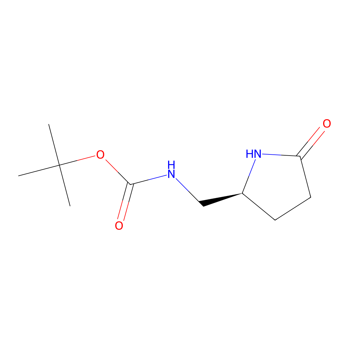 tert-Butyl (S)-((5-oxopyrrolidin-2-yl)methyl)carbamate molecular structure, CAS 148357-97-5