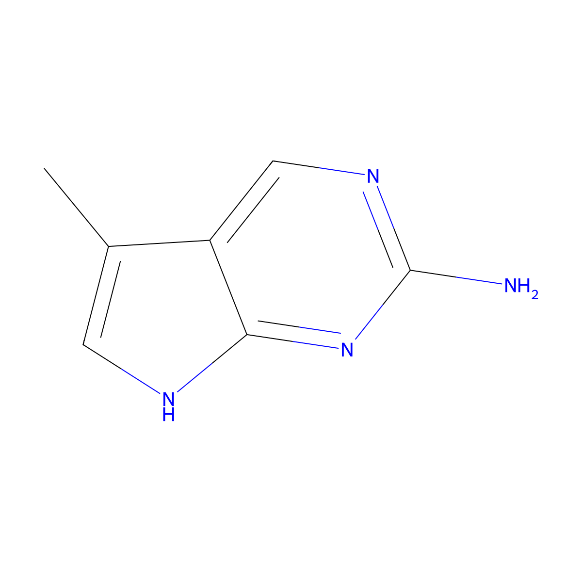 5-Methyl-7H-pyrrolo[2,3-d]pyrimidin-2-amine molecular structure, CAS 1483583-54-5