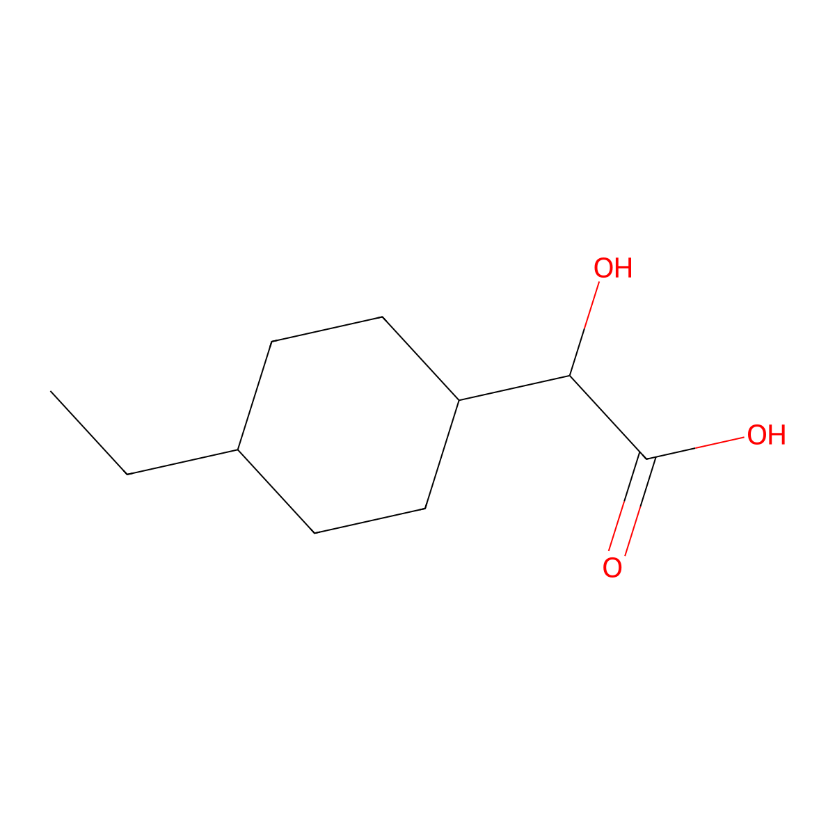 2-(4-Ethylcyclohexyl)-2-hydroxyacetic acid molecular structure, CAS 1483591-17-8
