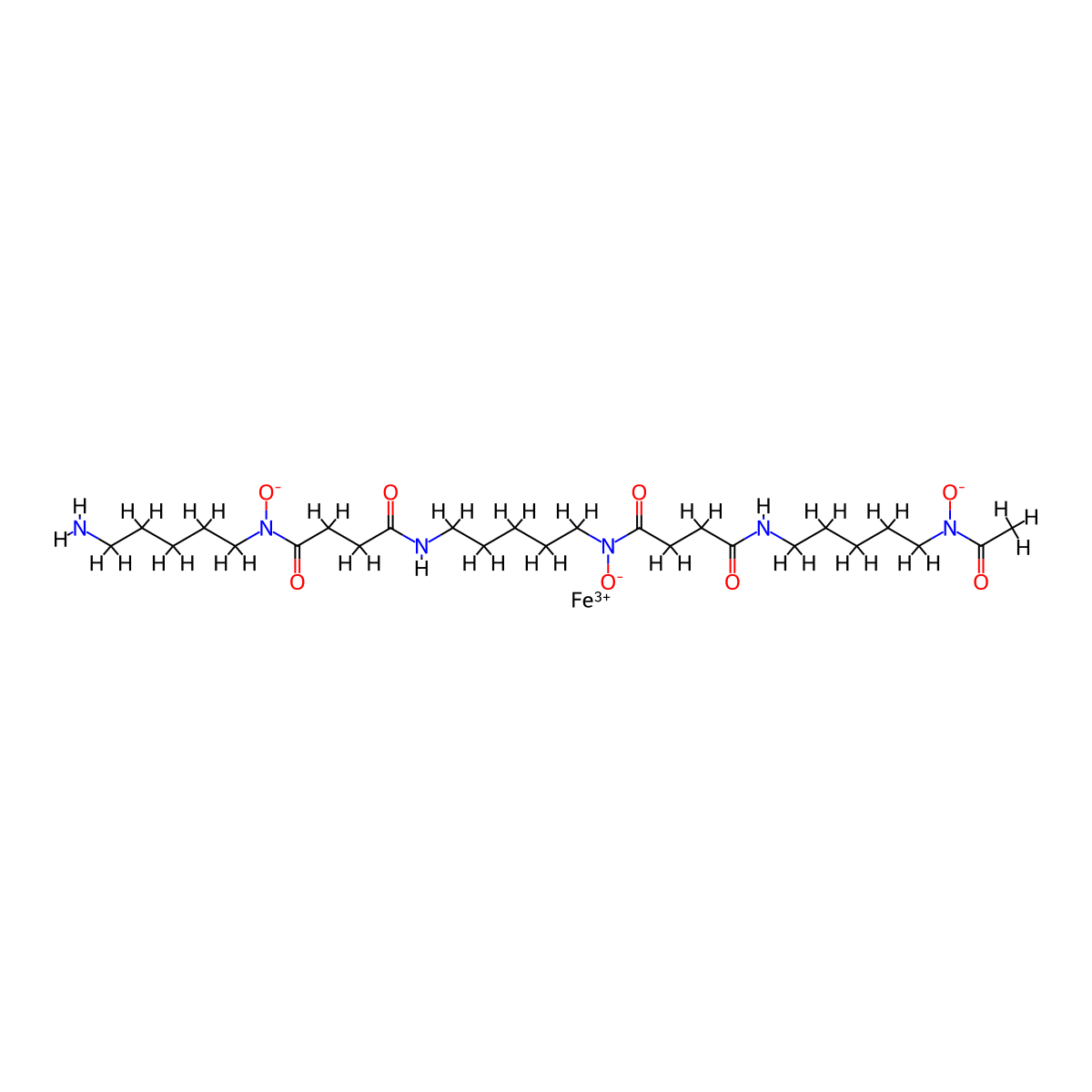Ferrioxamine B molecular structure, CAS 14836-73-8