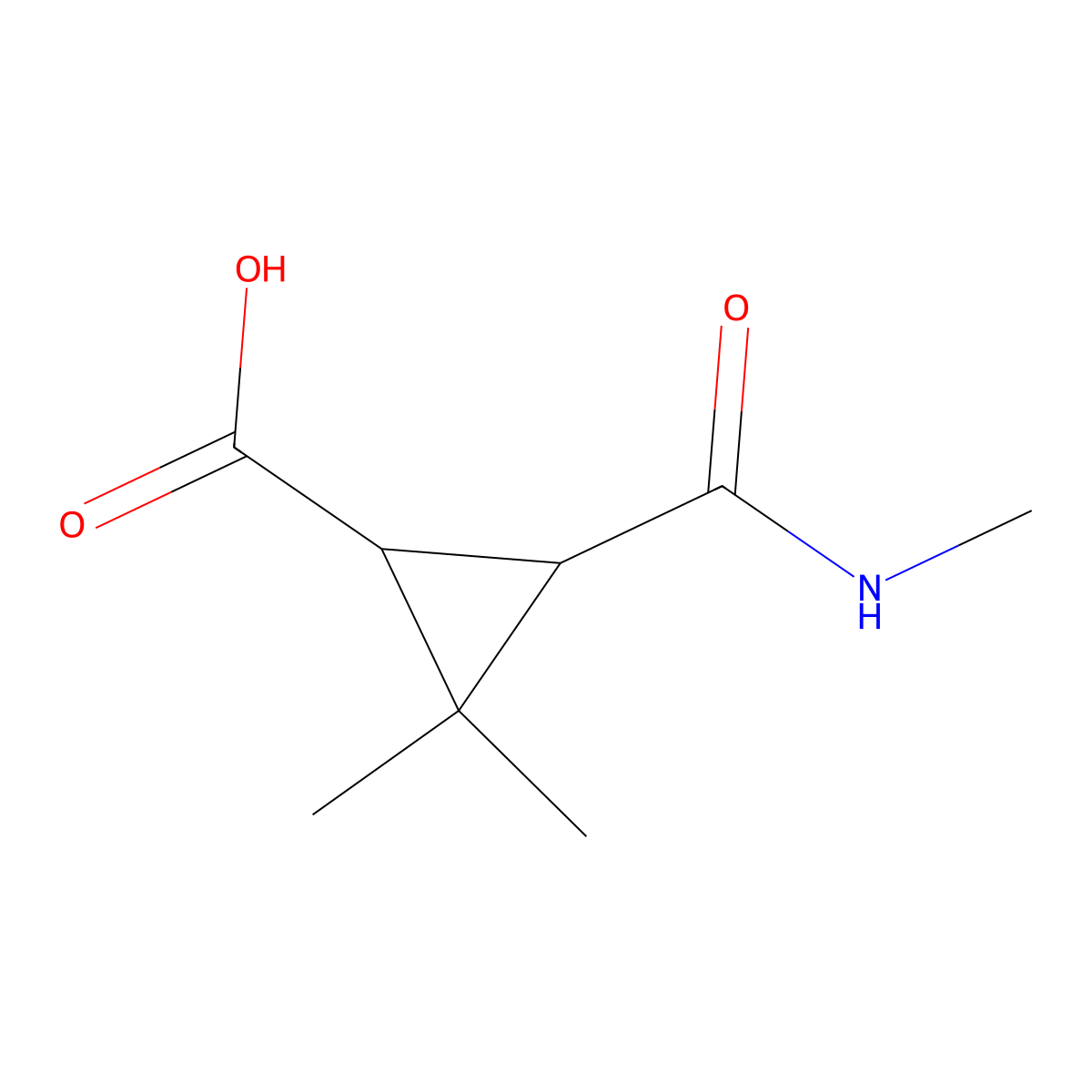 2,2-Dimethyl-3-(methylcarbamoyl)cyclopropanecarboxylic acid molecular structure, CAS 1483615-00-4