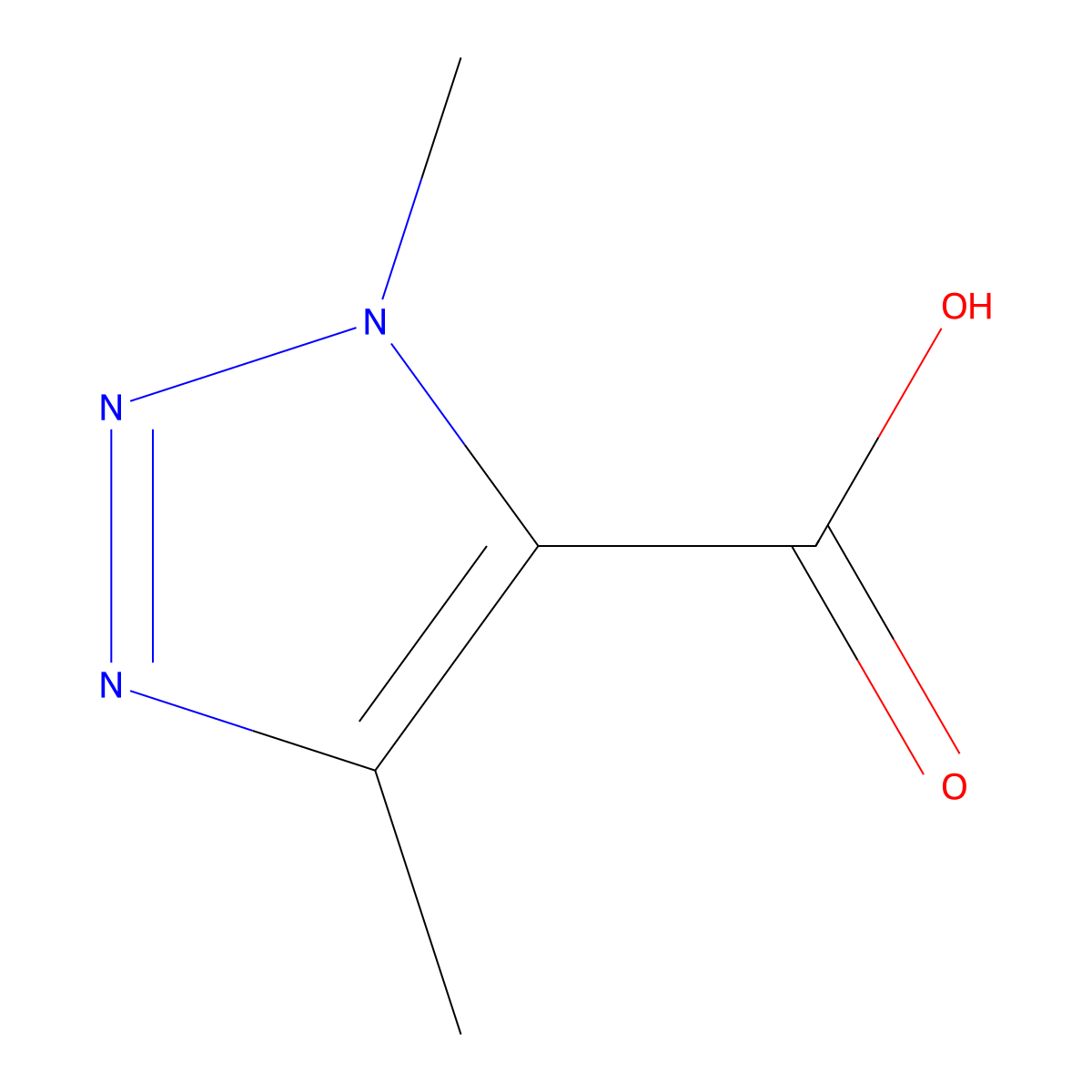 dimethyl-1H-1,2,3-triazole-5-carboxylic acid molecular structure, CAS 1483627-32-2