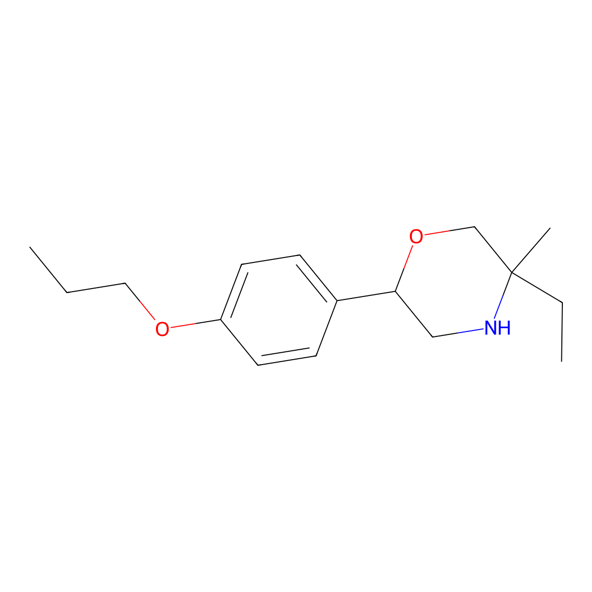 5-Ethyl-5-methyl-2-(4-propoxyphenyl)morpholine molecular structure, CAS 1483627-65-1