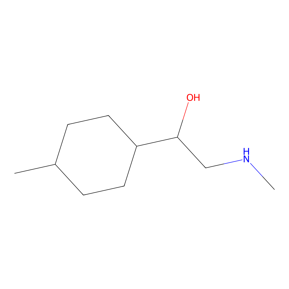 2-(Methylamino)-1-(4-methylcyclohexyl)ethan-1-ol molecular structure, CAS 1483630-91-6