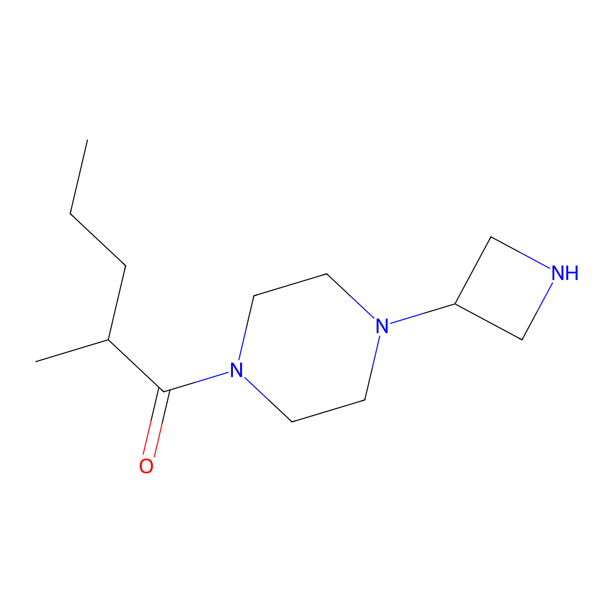 1-(4-(Azetidin-3-yl)piperazin-1-yl)-2-methylpentan-1-one molecular structure, CAS 1483636-47-0