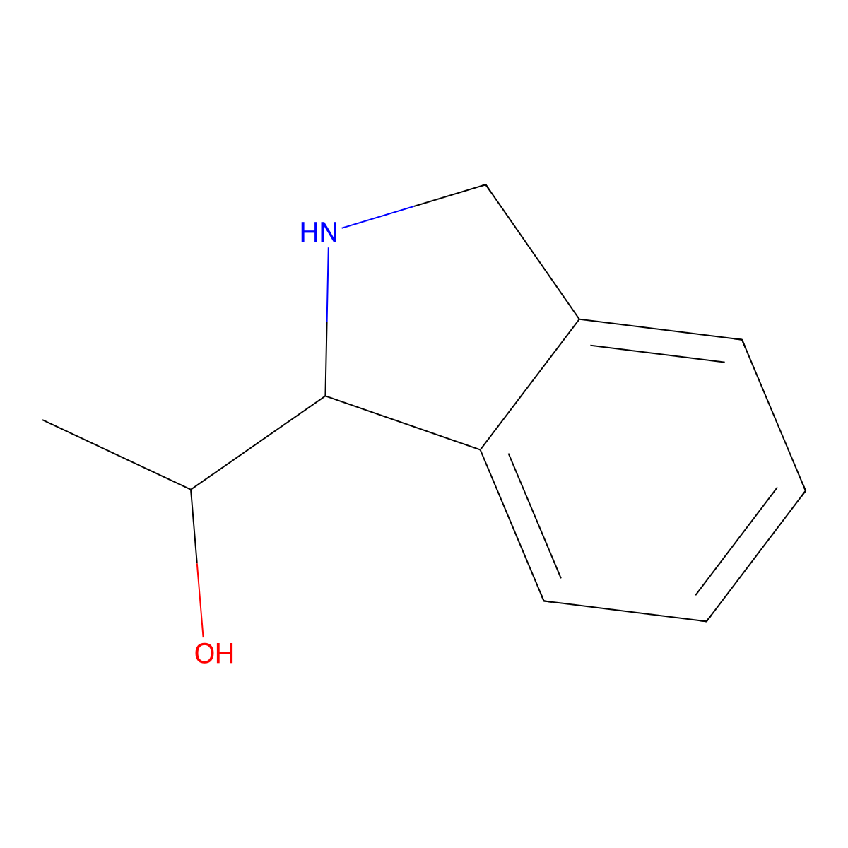 1-(2,3-dihydro-1H-isoindol-1-yl)ethan-1-ol molecular structure, CAS 1483655-58-8