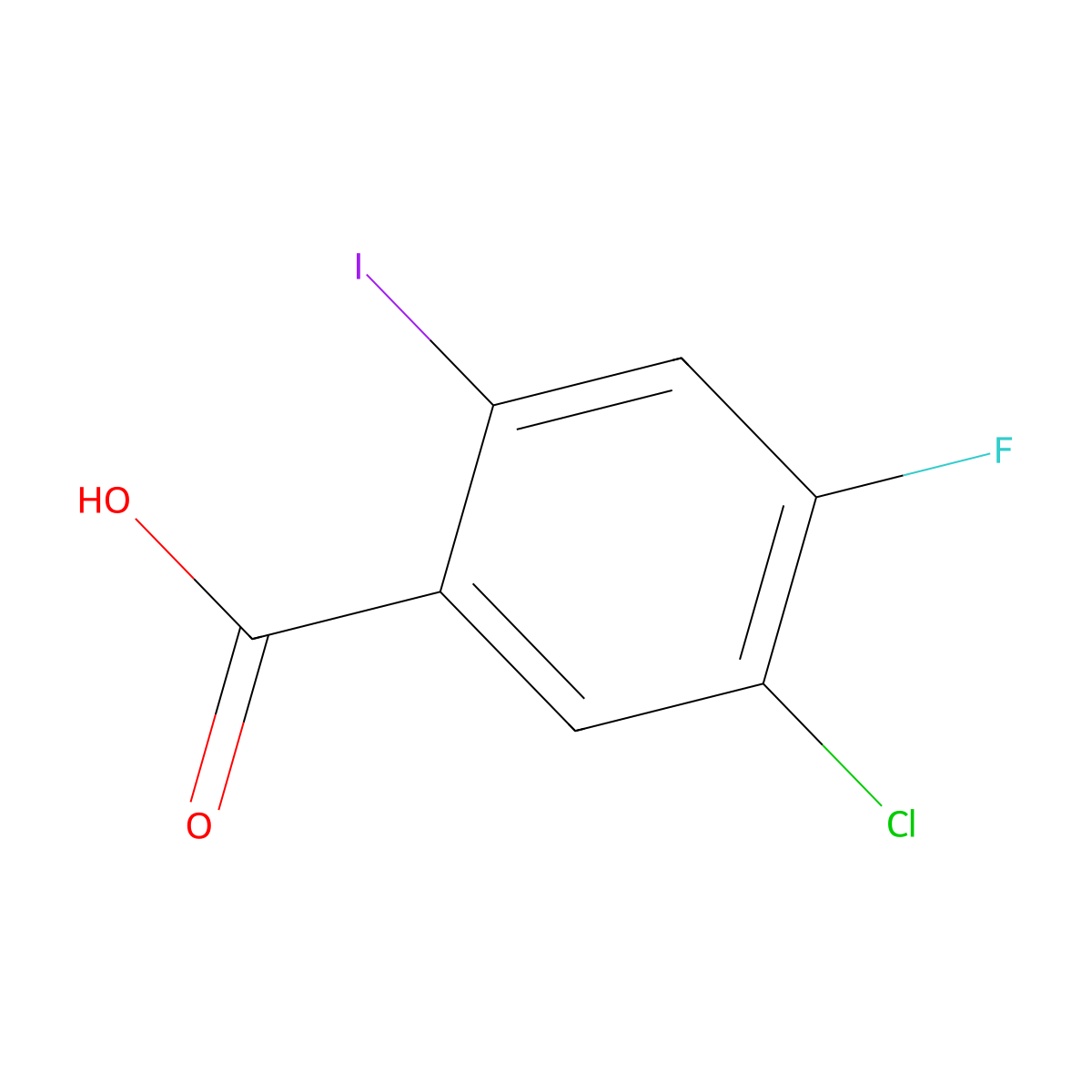 5-Chloro-4-fluoro-2-iodobenzoic acid molecular structure, CAS 1483666-02-9