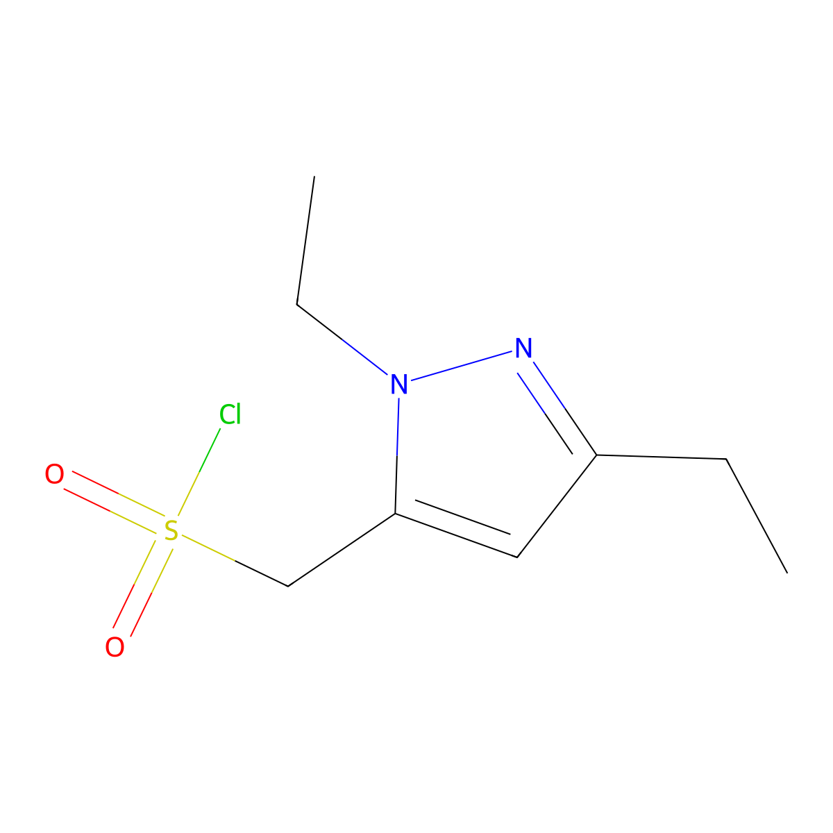 (1,3-Diethyl-1h-pyrazol-5-yl)methanesulfonyl chloride molecular structure, CAS 1483666-26-7