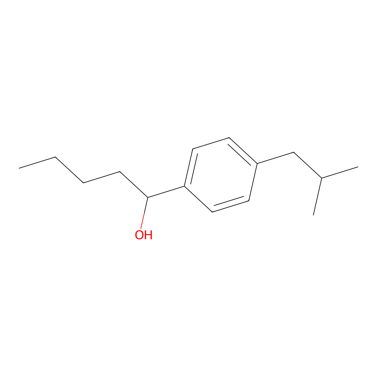 alpha-Butyl-4-(2-methylpropyl)benZenemethanol molecular structure, CAS 148367-04-8