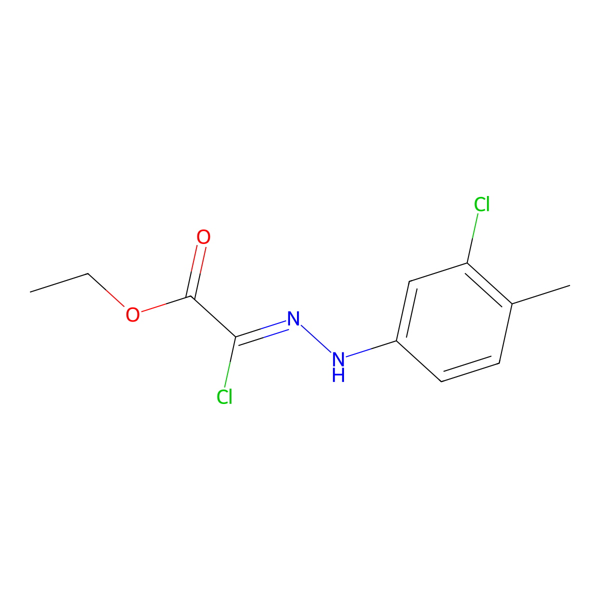 Ethyl 2-chloro-2-[(3-chloro-4-methylphenyl)hydrazinylidene]acetate molecular structure, CAS 148367-95-7