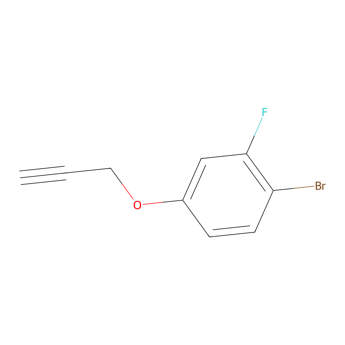 1-Bromo-2-fluoro-4-(prop-2-yn-1-yloxy)benzene molecular structure, CAS 1483672-33-8