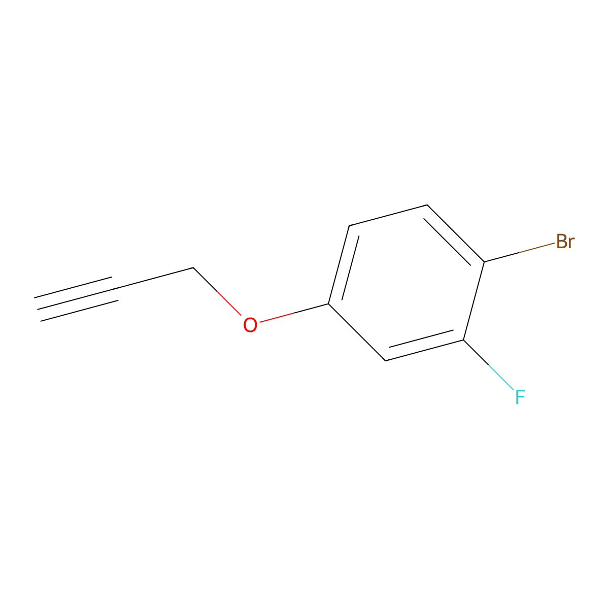 1-Bromo-2-fluoro-4-(prop-2-yn-1-yloxy)benzene molecular structure, CAS 1483672-33-8