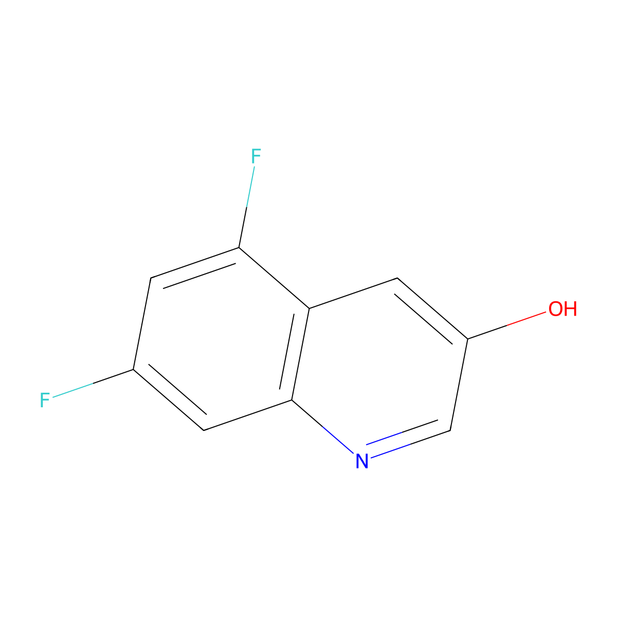 5,7-Difluoroquinolin-3-ol molecular structure, CAS 1483673-86-4