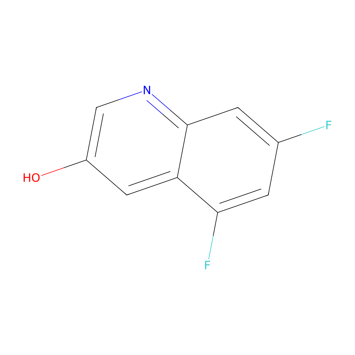 5,7-Difluoroquinolin-3-ol molecular structure, CAS 1483673-86-4