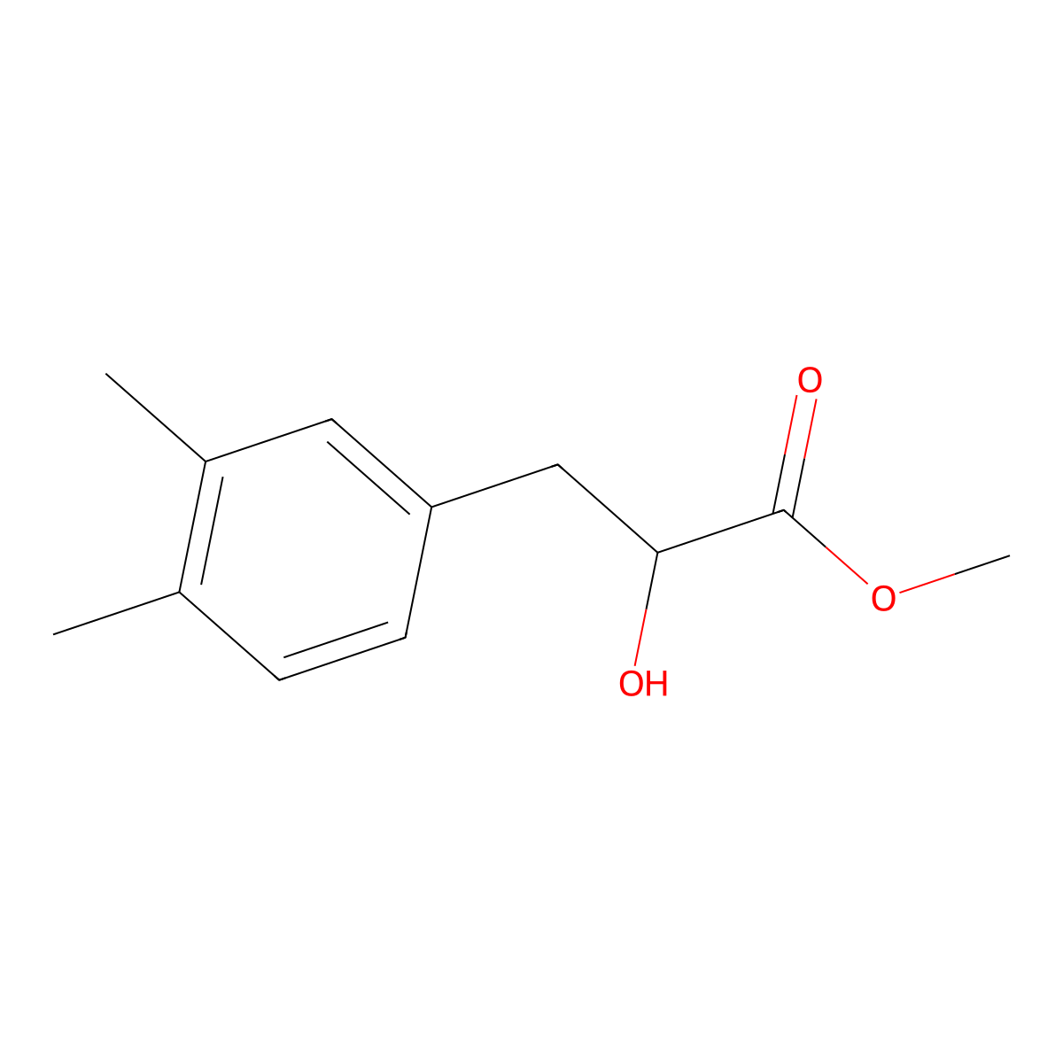 Methyl 3-(3,4-dimethylphenyl)-2-hydroxypropanoate molecular structure, CAS 1483678-48-3