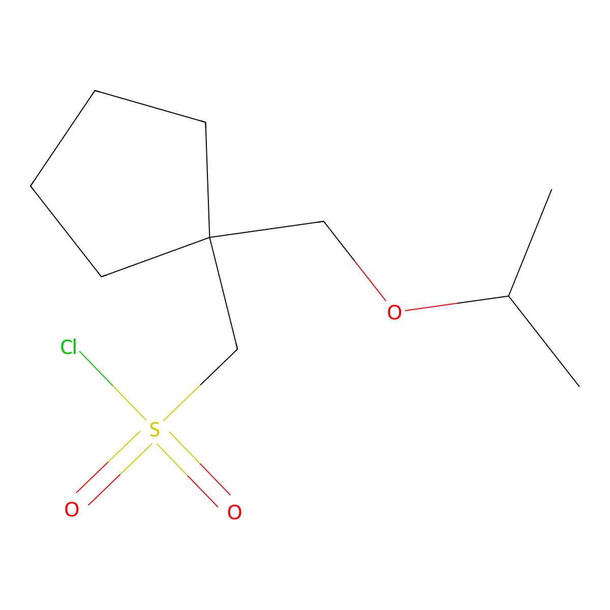 (1-(Isopropoxymethyl)cyclopentyl)methanesulfonyl chloride molecular structure, CAS 1483704-34-2