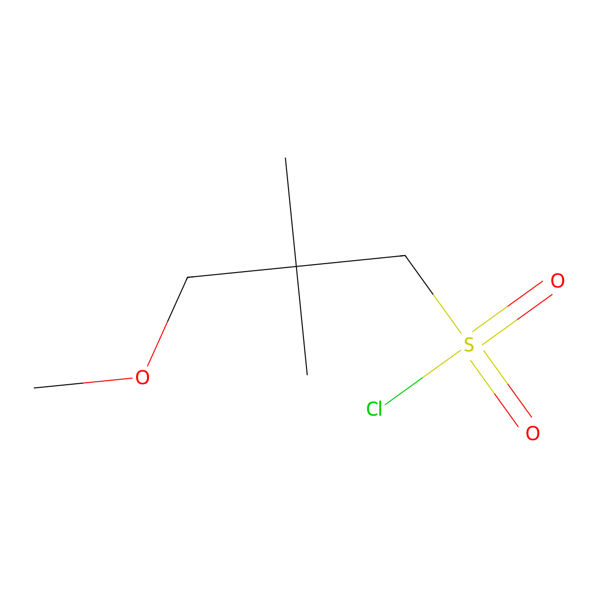 3-Methoxy-2,2-dimethylpropane-1-sulfonyl chloride molecular structure, CAS 1483709-73-4