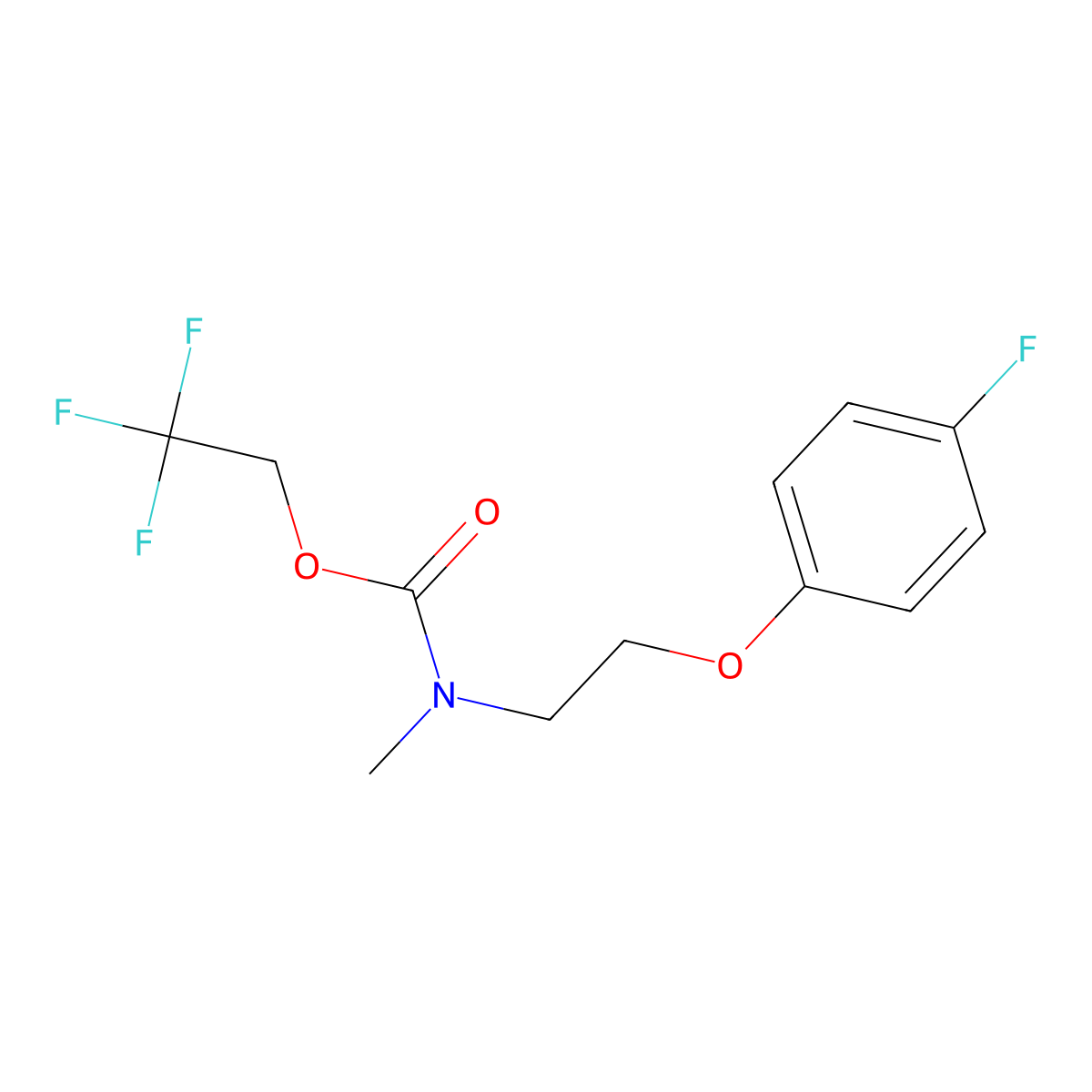 2,2,2-trifluoroethyl N-[2-(4-fluorophenoxy)ethyl]-N-methylcarbamate molecular structure, CAS 1483729-97-0