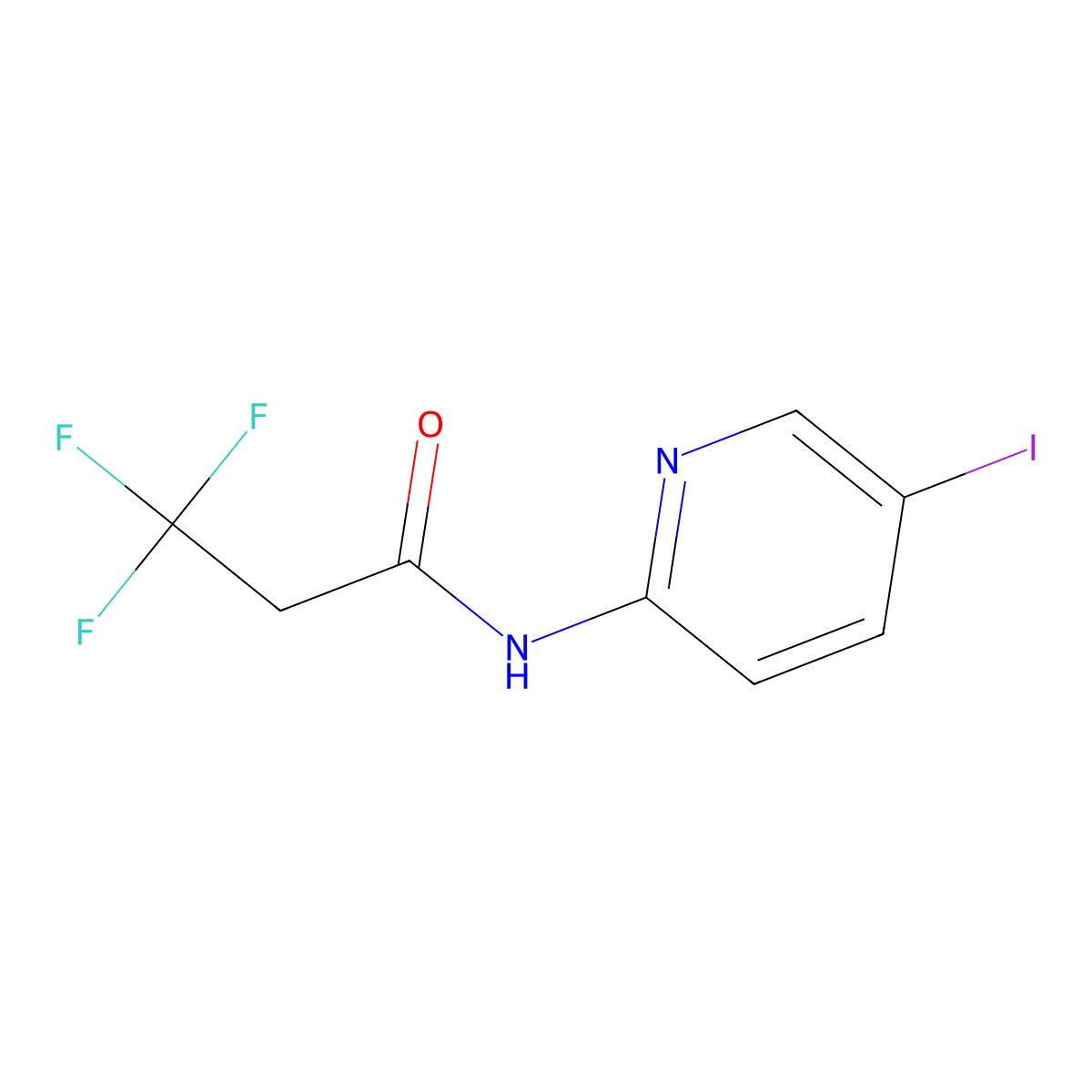 3,3,3-trifluoro-N-(5-iodopyridin-2-yl)propanamide molecular structure, CAS 1483738-69-7