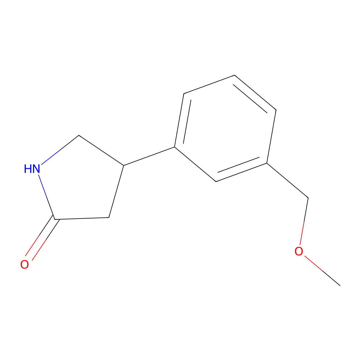 4-(3-(Methoxymethyl)phenyl)pyrrolidin-2-one molecular structure, CAS 1483750-12-4