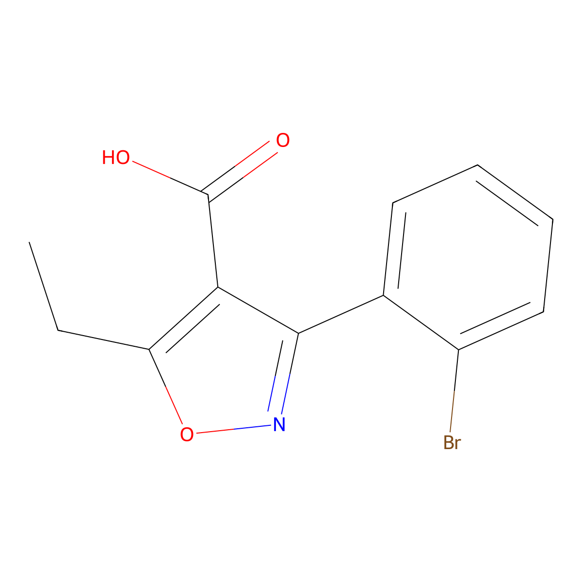 3-(2-Bromophenyl)-5-ethylisoxazole-4-carboxylic acid molecular structure, CAS 1483771-46-5